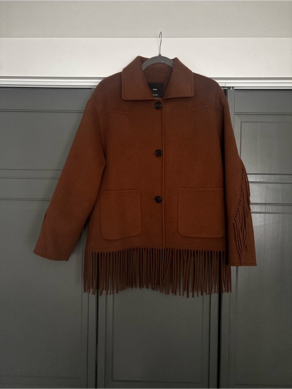 Fringe Wool-Blend Jacket